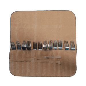 Panni per Posateria - Per 12 Forchette da tavola - Colore Beige