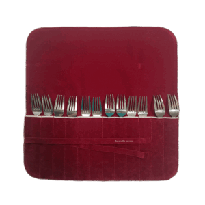 Panni per Posateria - Per 12 Forchette da tavola - Colore Bordeaux