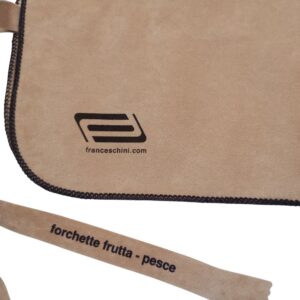 Panni per Posateria - Per 6 Forchette da frutta/pesce - Colore Beige
