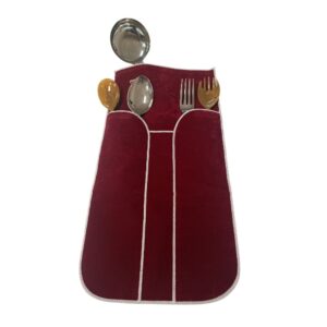 Panni per Posateria - 5 pz. Servire - Colore Bordeaux
